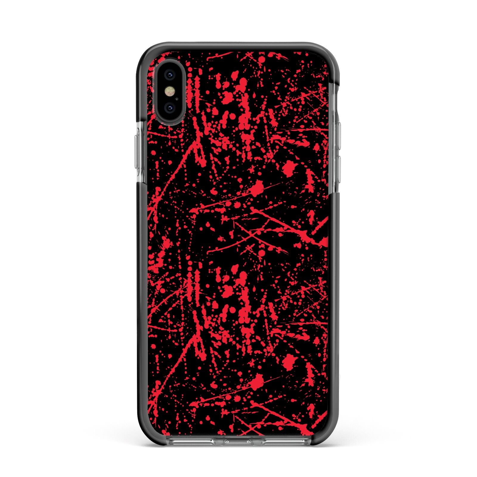 Blood Splatters Apple iPhone Xs Max Impact Case Black Edge on Black Phone