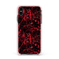 Blood Splatters Apple iPhone Xs Max Impact Case Pink Edge on Black Phone