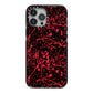 Blood Splatters iPhone 13 Pro Max Black Impact Case on Silver phone