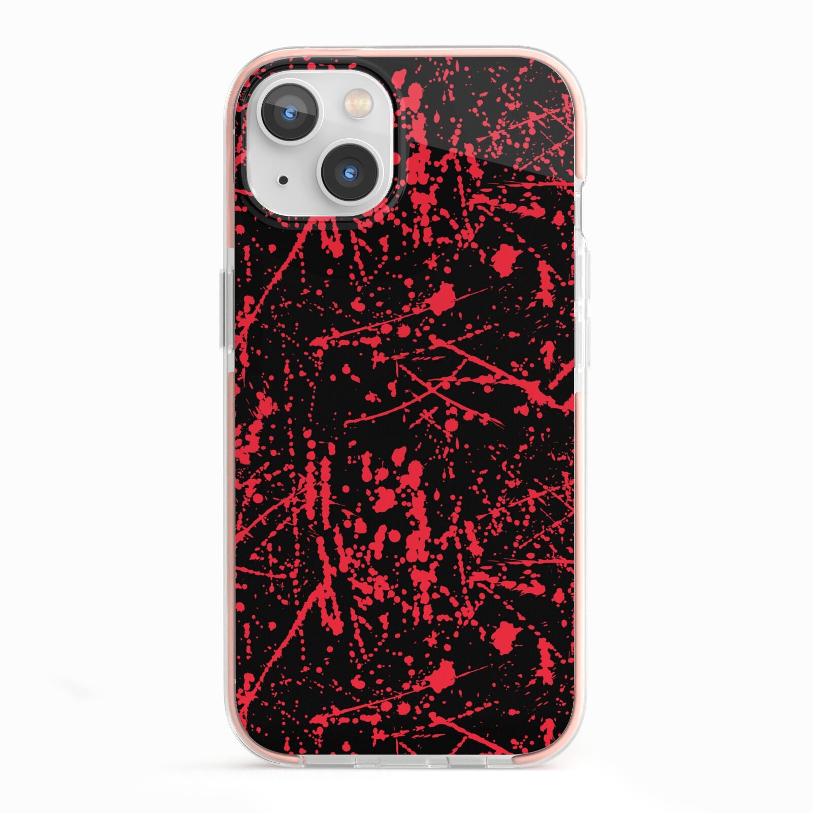 Blood Splatters iPhone 13 TPU Impact Case with Pink Edges