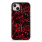 Blood Splatters iPhone 14 Plus Black Impact Case on Silver phone