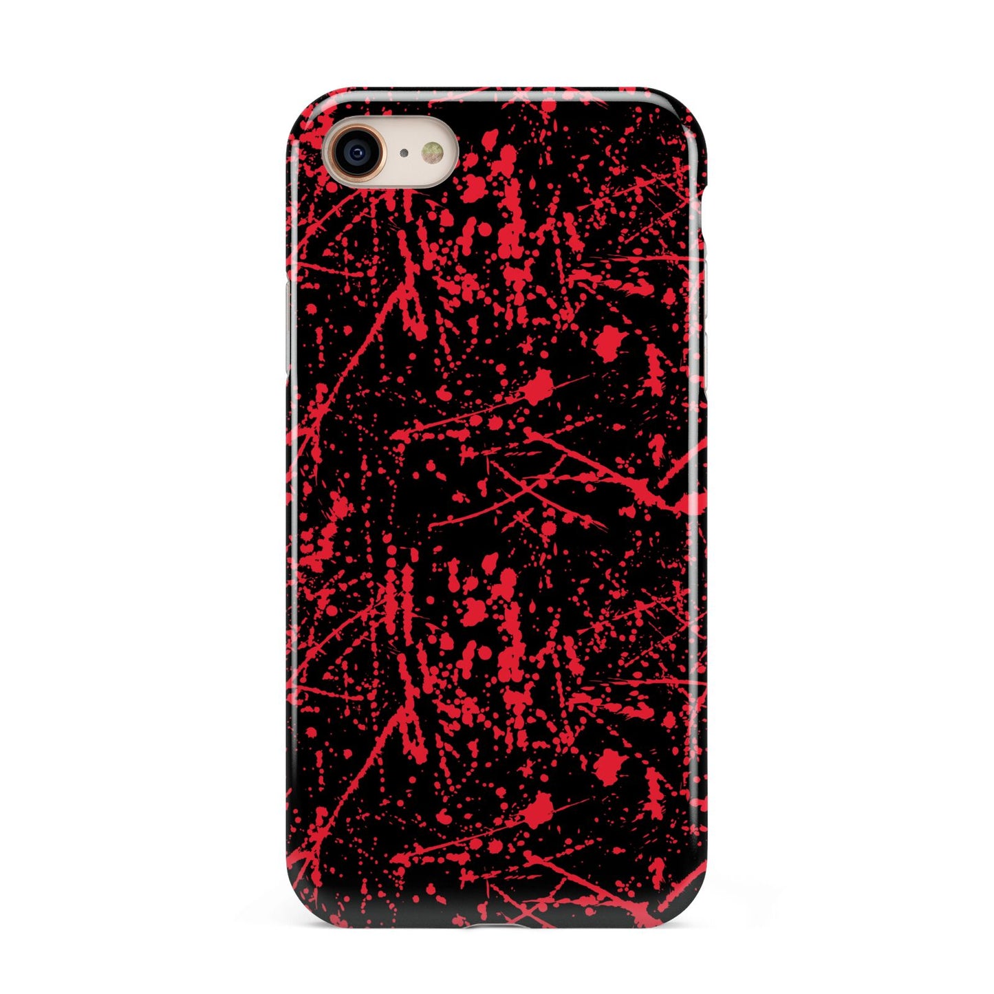 Blood Splatters iPhone 8 3D Tough Case on Gold Phone