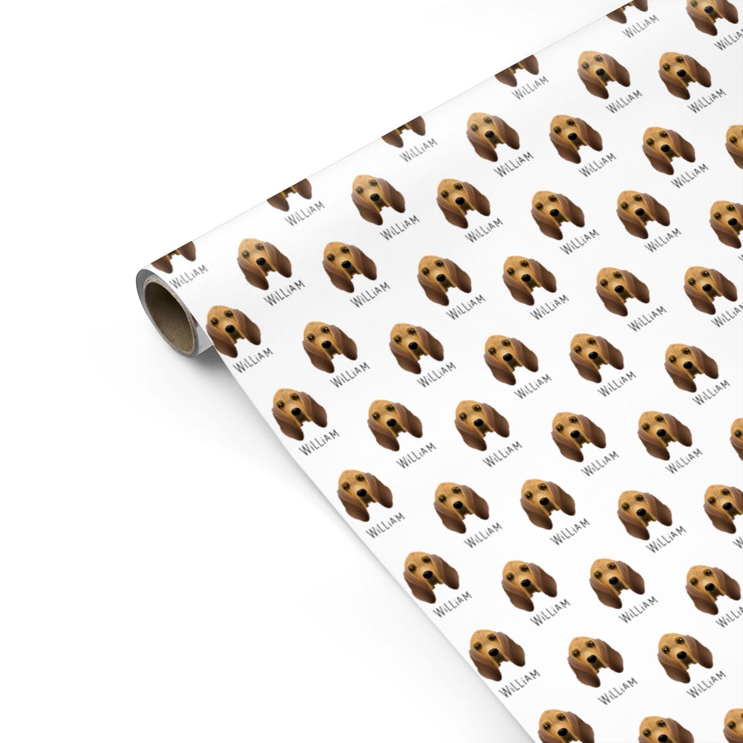Bloodhound Icon with Name Personalised Gift Wrap