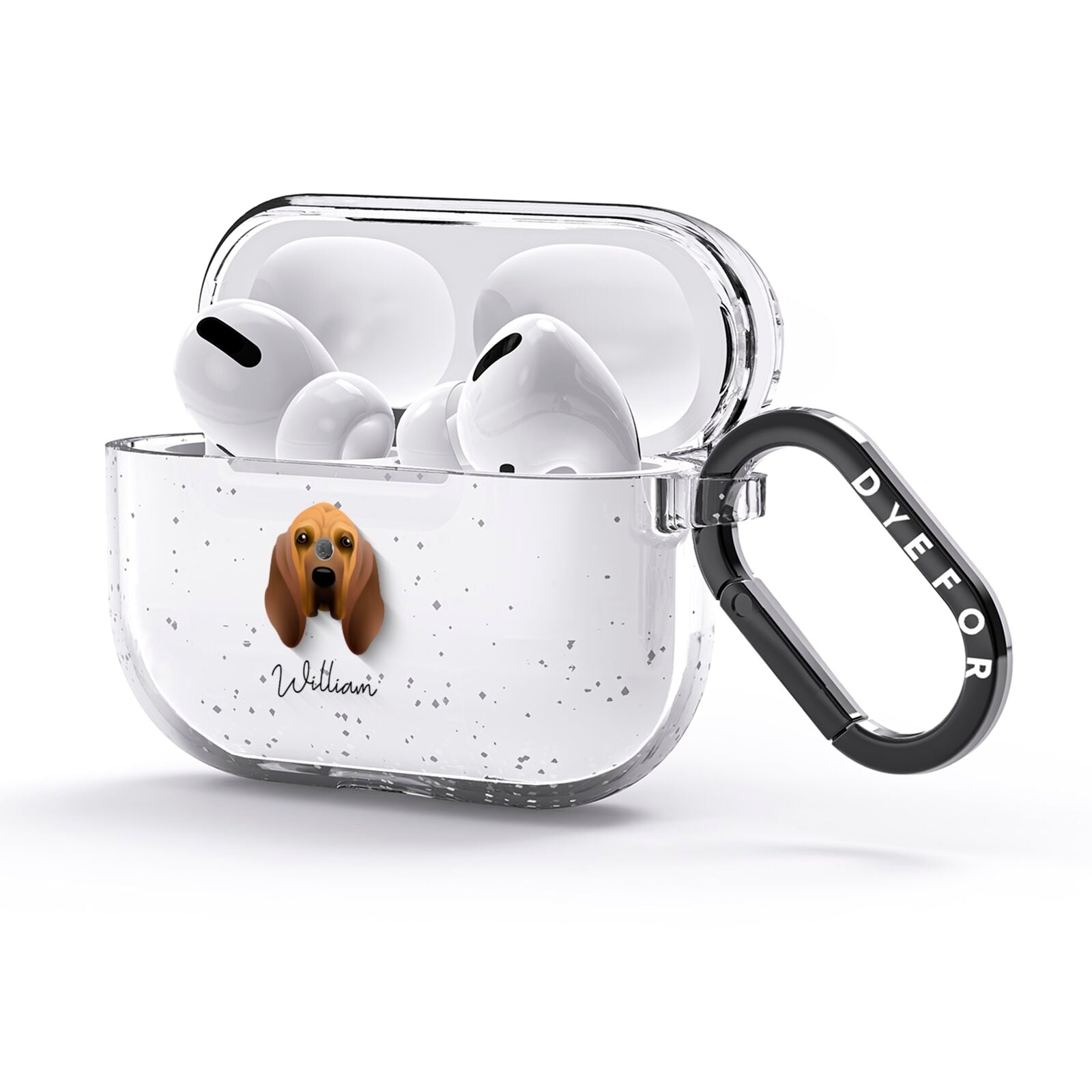 Bloodhound Personalised AirPods Glitter Case 3rd Gen Side Image