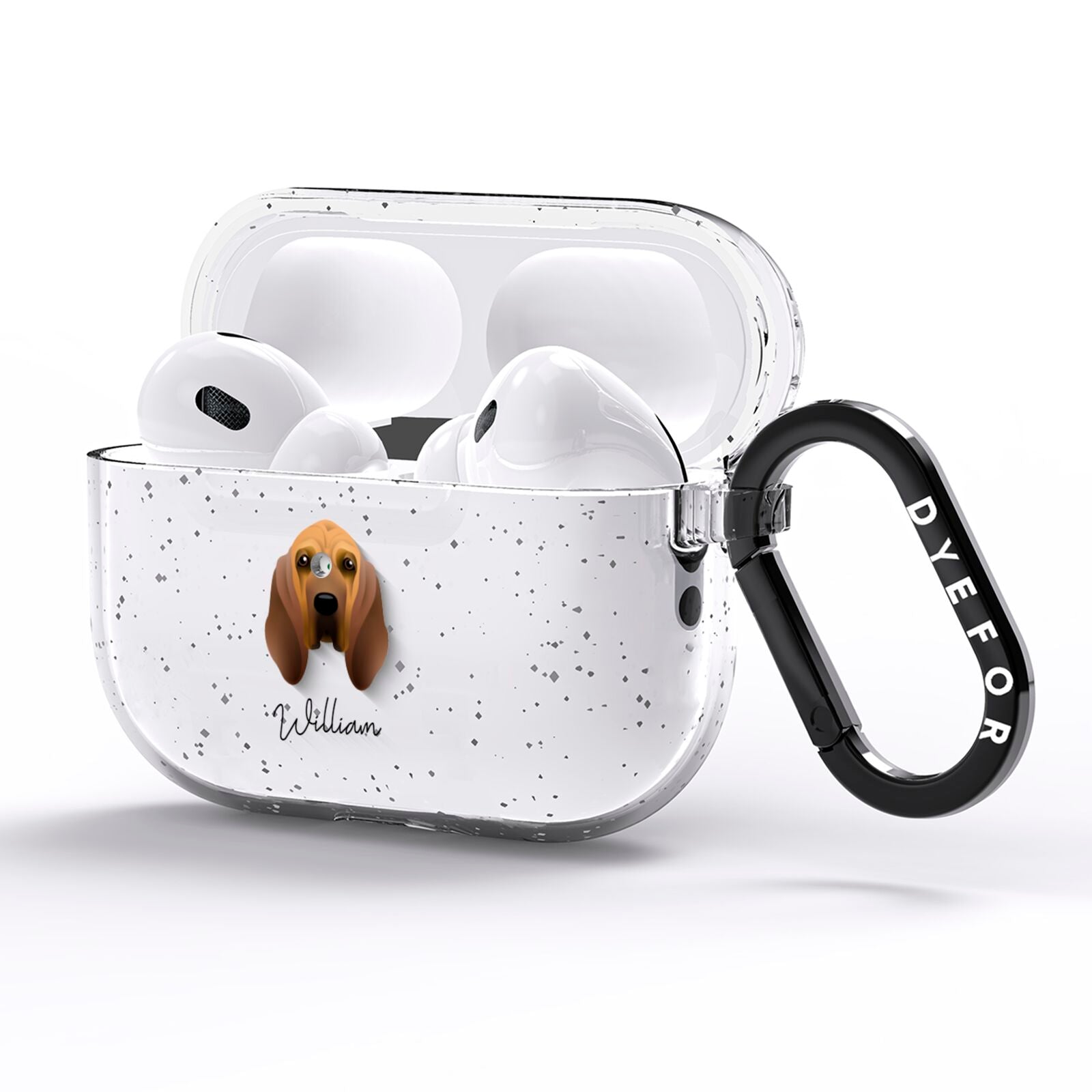 Bloodhound Personalised AirPods Pro Glitter Case Side Image