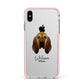Bloodhound Personalised Apple iPhone Xs Max Impact Case Pink Edge on Silver Phone