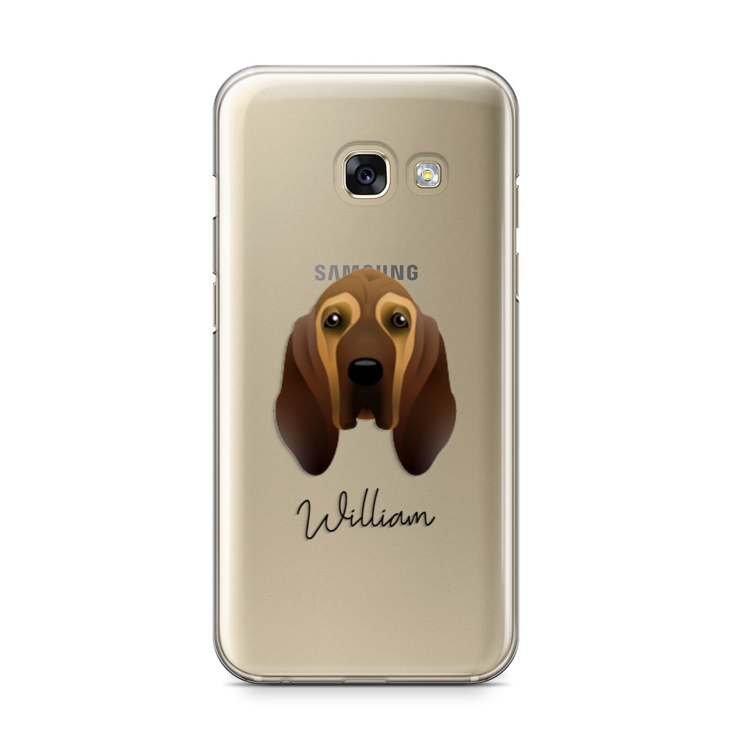 Bloodhound Personalised Samsung Galaxy A3 2017 Case on gold phone