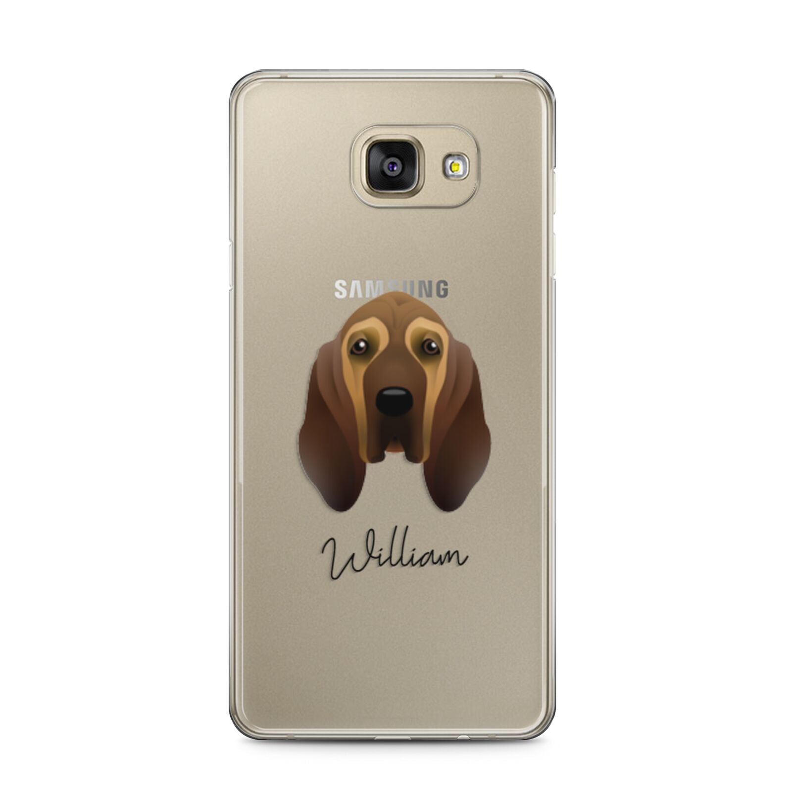 Bloodhound Personalised Samsung Galaxy A5 2016 Case on gold phone