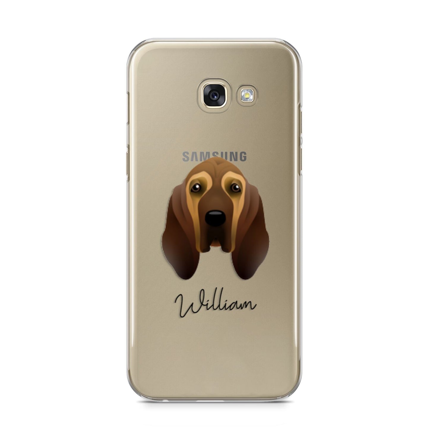 Bloodhound Personalised Samsung Galaxy A5 2017 Case on gold phone