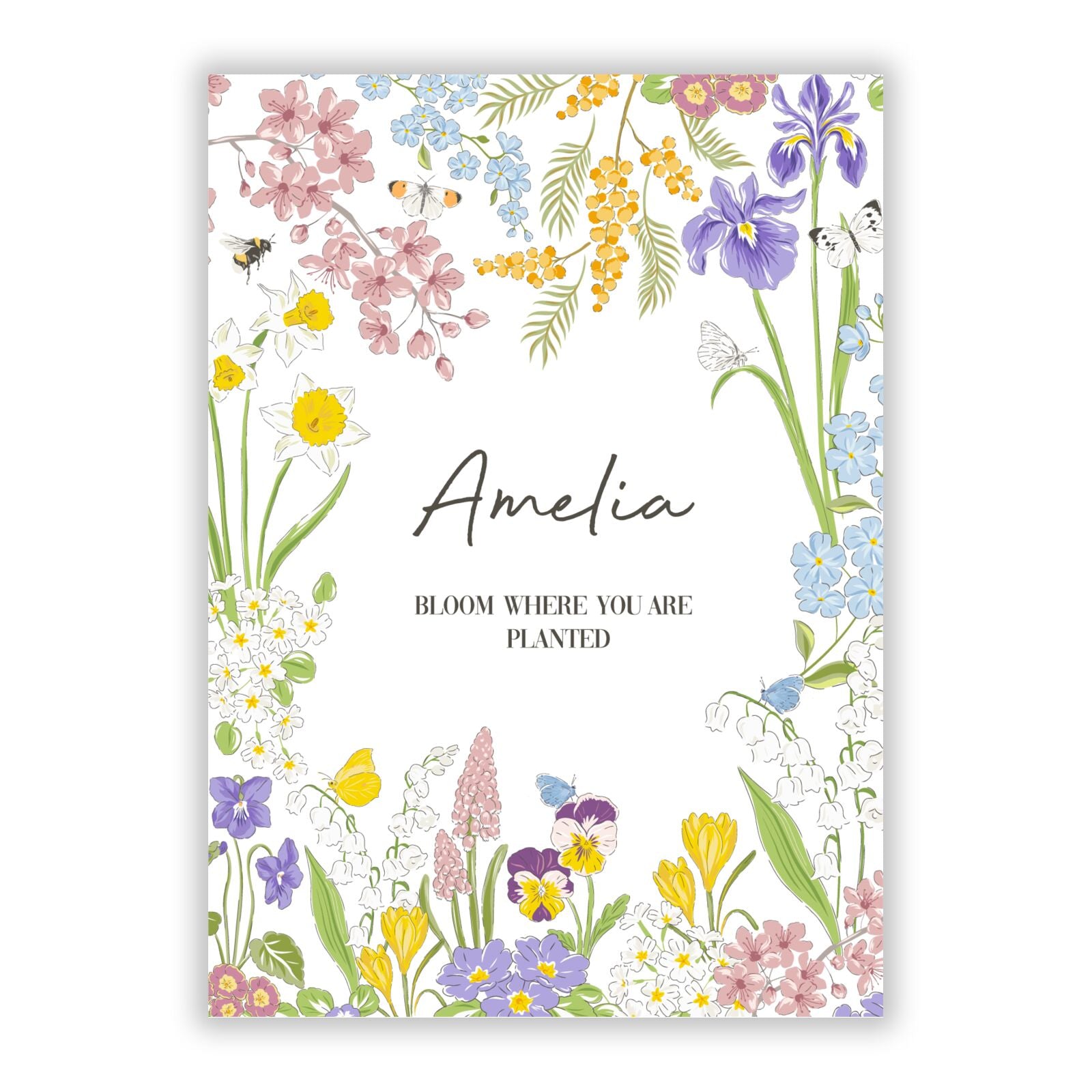 Bloom Where You Are Planted A5 Flat Greetings Card