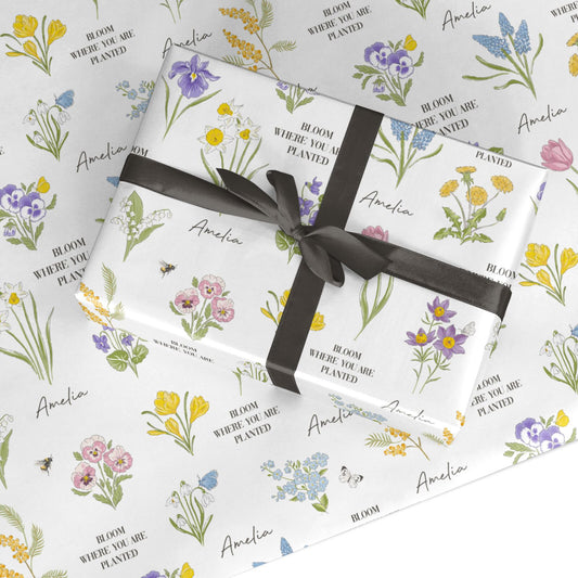 Bloom Where You Are Planted Custom Wrapping Paper