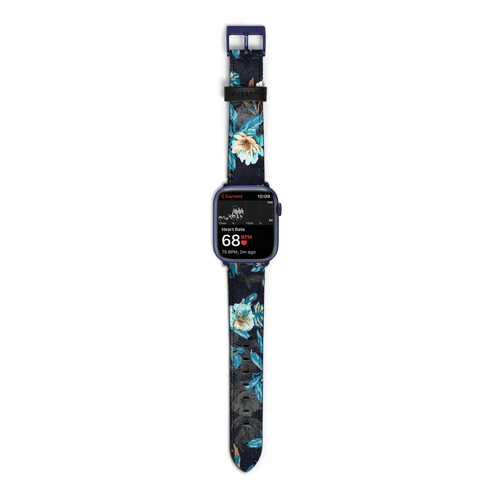 Blossom Flowers Apple Watch Strap Size 38mm with Blue Hardware