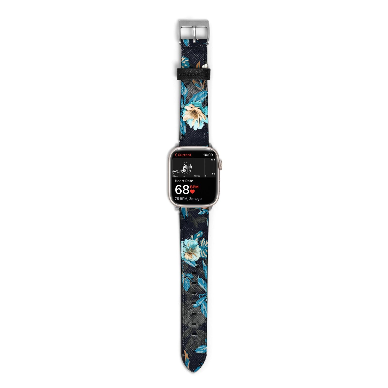 Blossom Flowers Apple Watch Strap Size 38mm with Silver Hardware