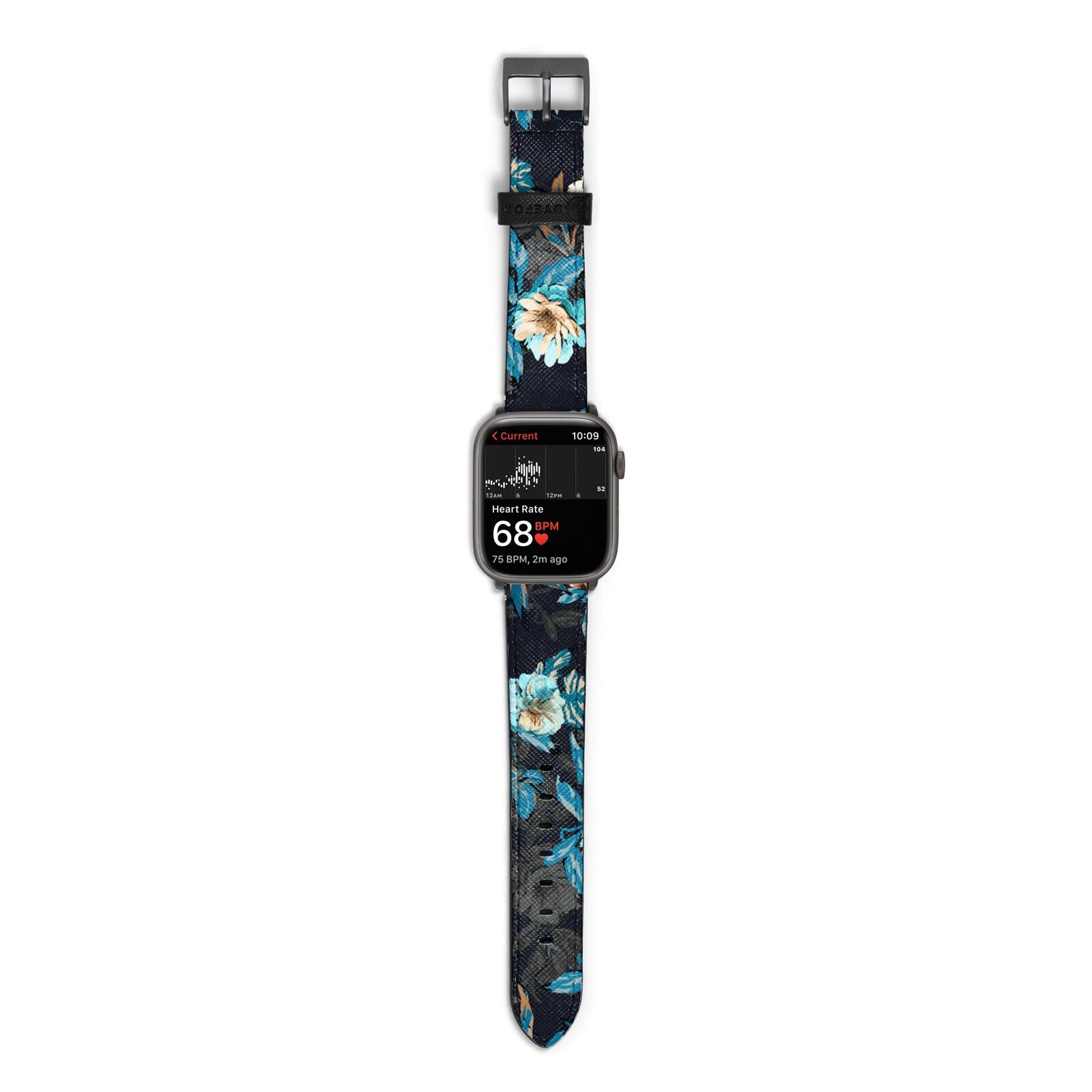 Blossom Flowers Apple Watch Strap Size 38mm with Space Grey Hardware