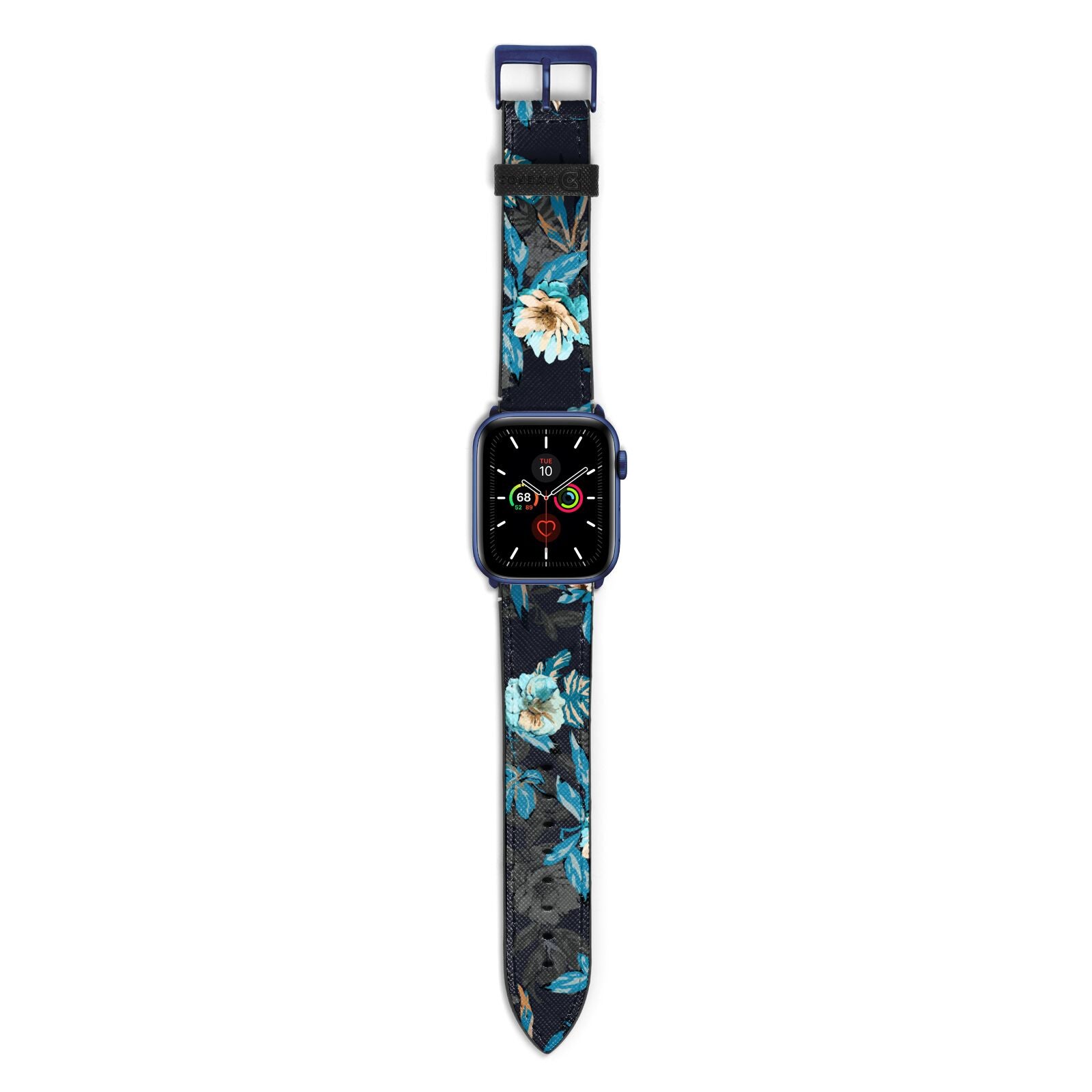 Blossom Flowers Apple Watch Strap with Blue Hardware