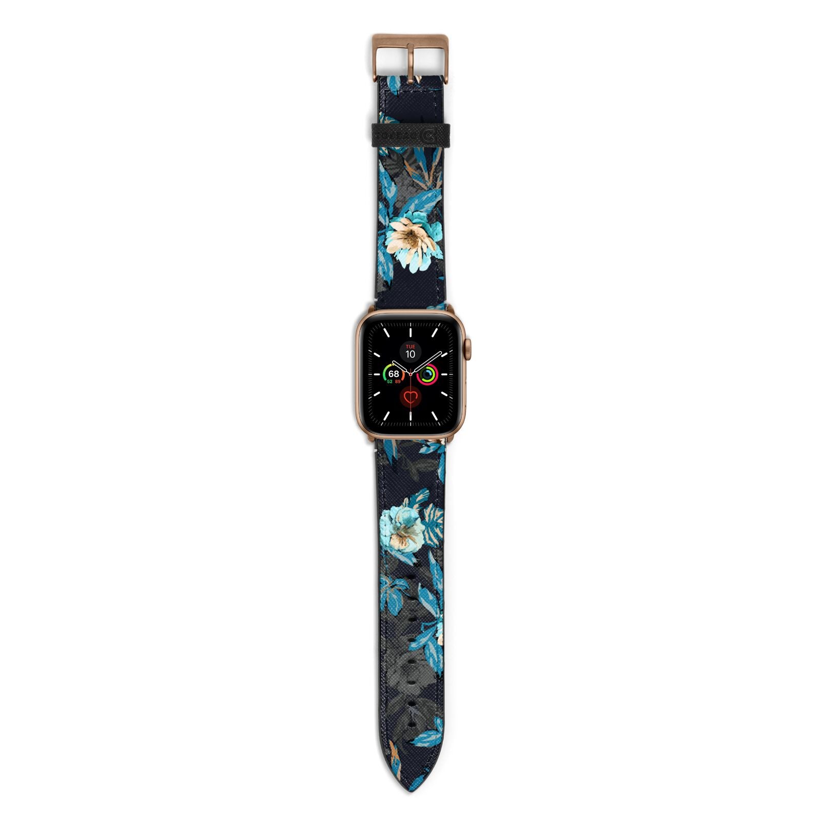 Blossom Flowers Apple Watch Strap with Gold Hardware