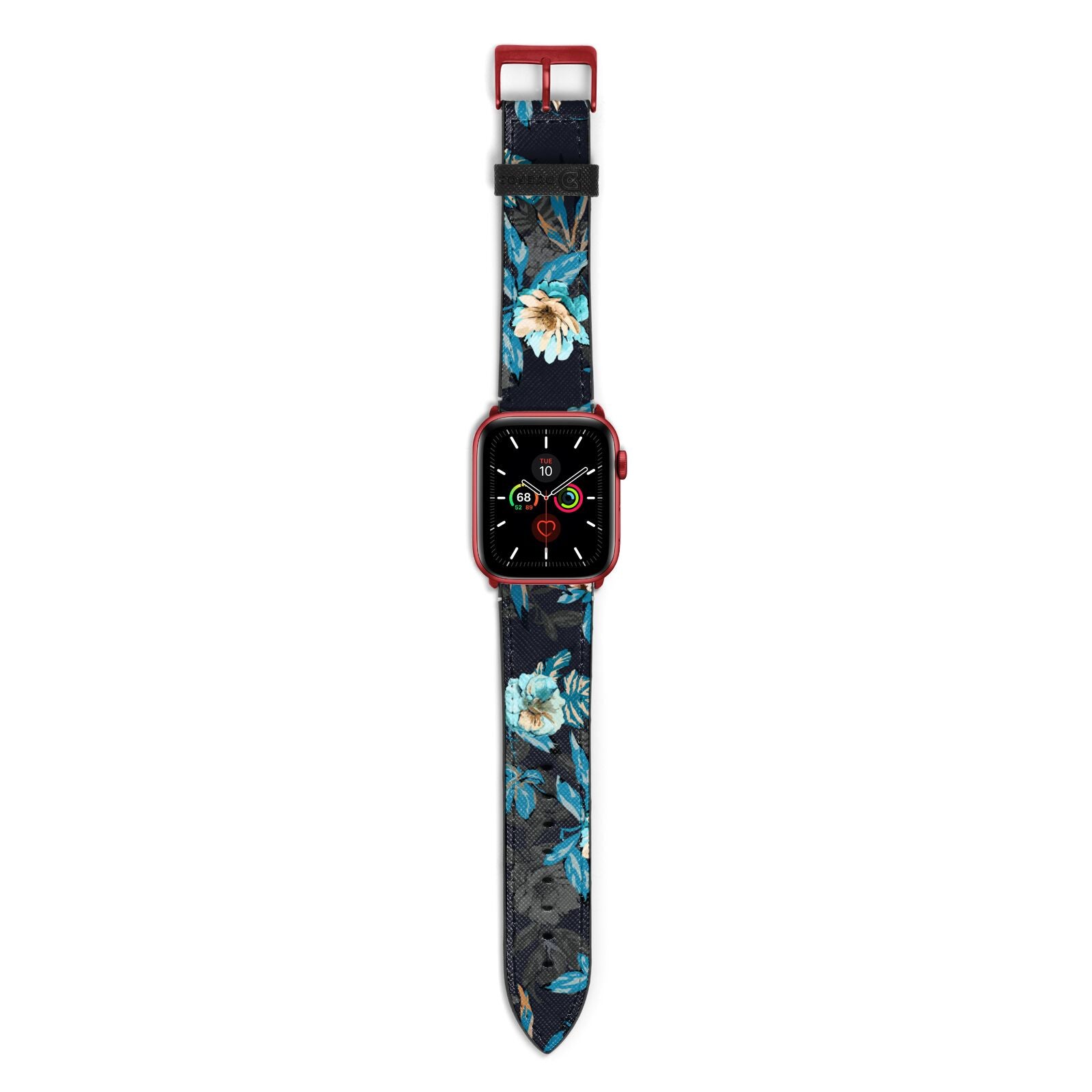 Blossom Flowers Apple Watch Strap with Red Hardware