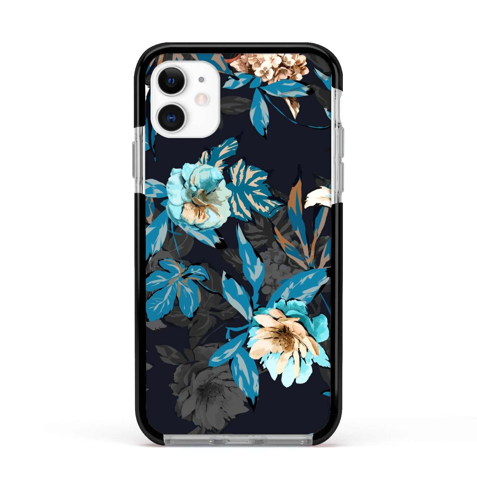 Blossom Flowers Apple iPhone 11 in White with Black Impact Case