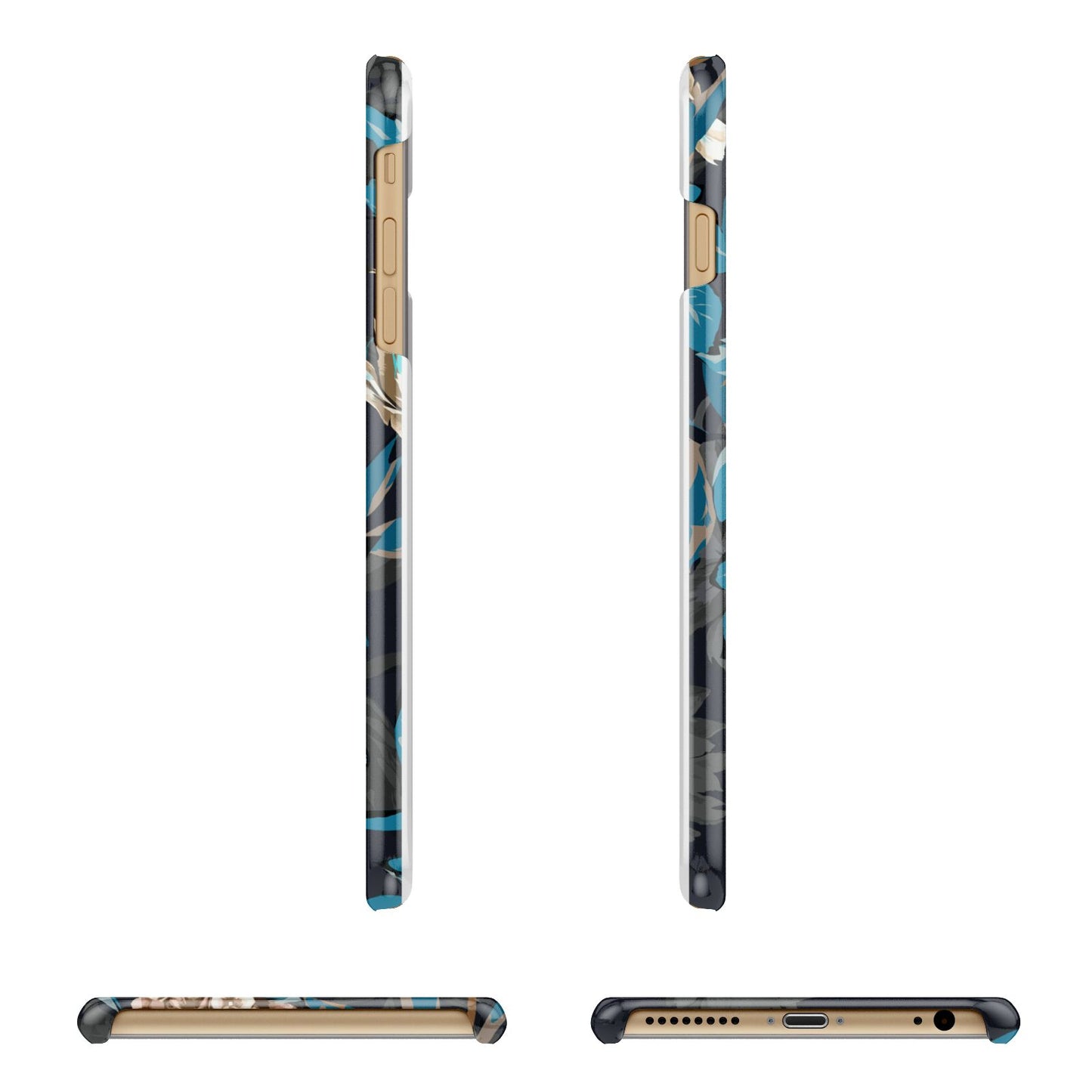 Blossom Flowers Apple iPhone 6 Plus 3D Wrap Snap Case Angled Images