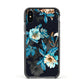 Blossom Flowers Apple iPhone Xs Impact Case Black Edge on Black Phone