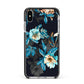 Blossom Flowers Apple iPhone Xs Max Impact Case Black Edge on Silver Phone