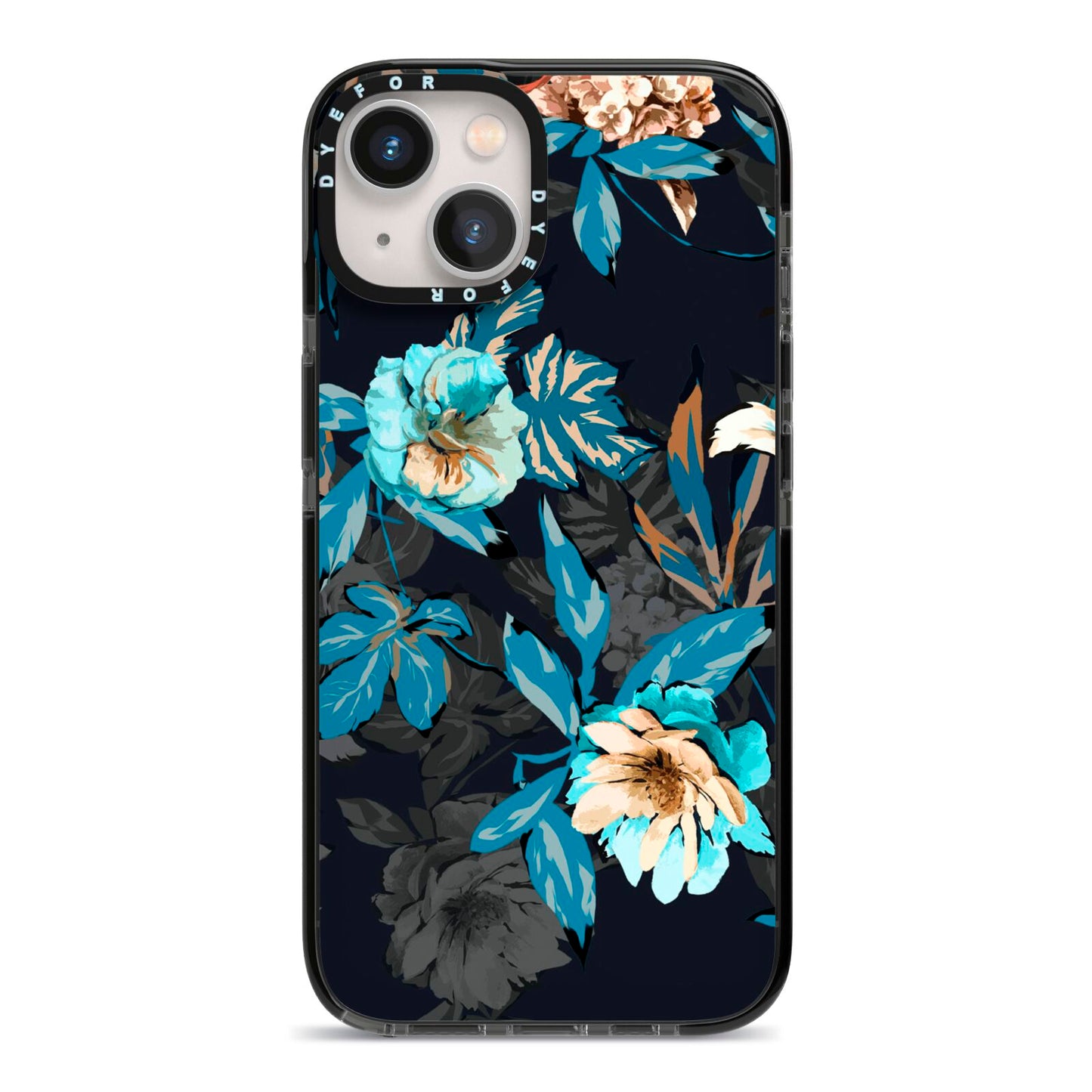 Blossom Flowers iPhone 13 Black Impact Case on Silver phone