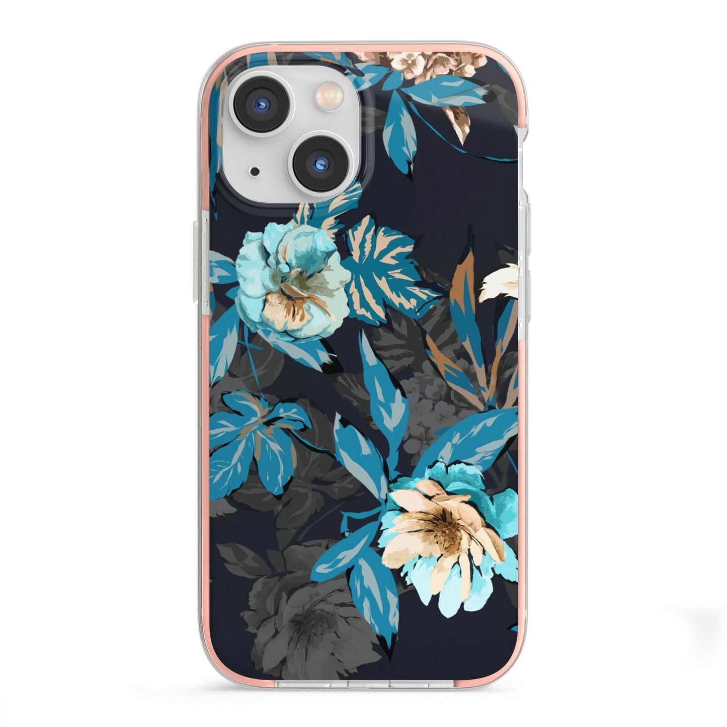 Blossom Flowers iPhone 13 Mini TPU Impact Case with Pink Edges