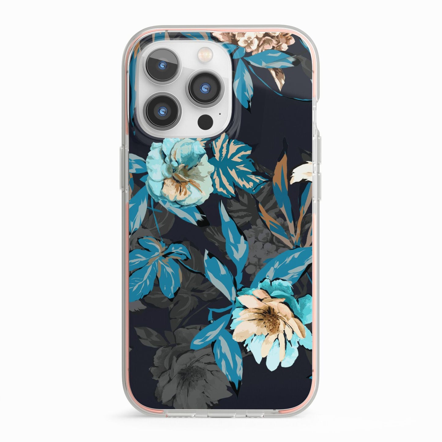Blossom Flowers iPhone 13 Pro TPU Impact Case with Pink Edges