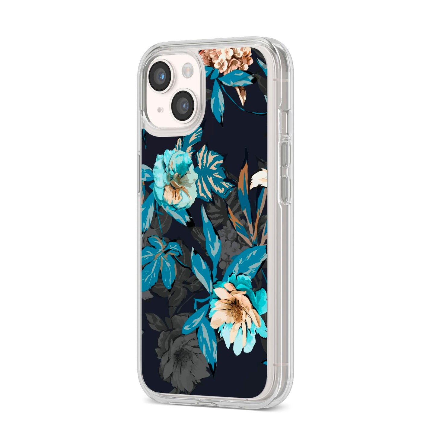 Blossom Flowers iPhone 14 Clear Tough Case Starlight Angled Image