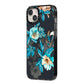 Blossom Flowers iPhone 14 Plus Black Impact Case Side Angle on Silver phone