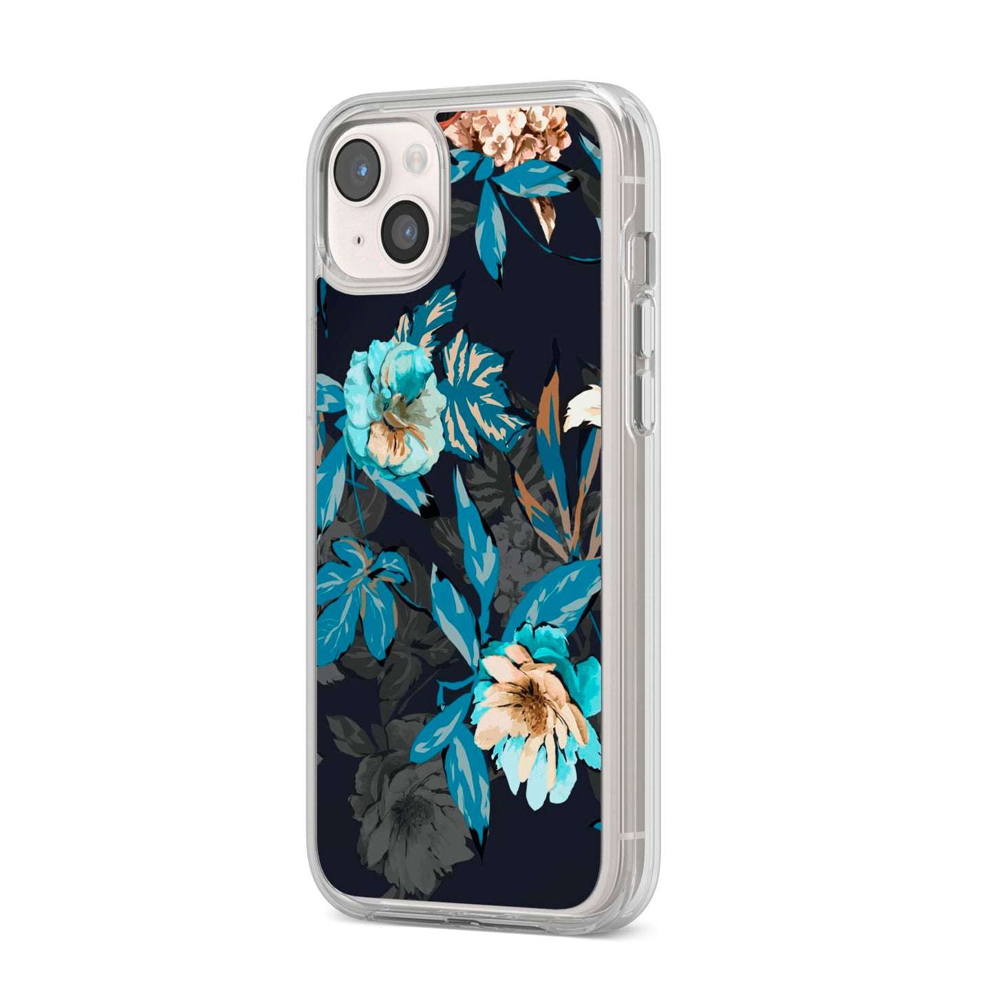 Blossom Flowers iPhone 14 Plus Clear Tough Case Starlight Angled Image