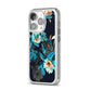 Blossom Flowers iPhone 14 Pro Clear Tough Case Silver Angled Image