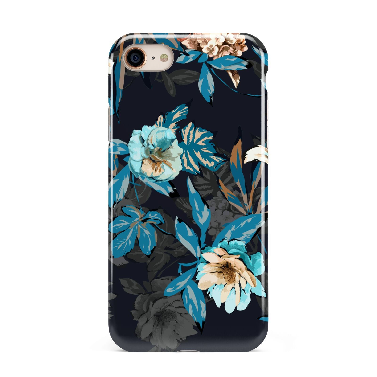 Blossom Flowers iPhone 8 3D Tough Case on Gold Phone