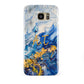 Blue And Gold Marble Samsung Galaxy S7 Edge Case