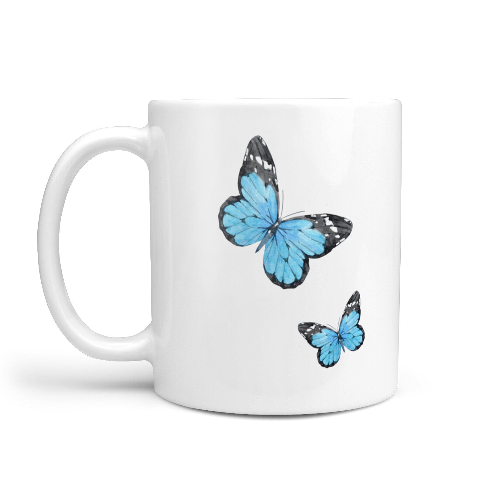 Blue Butterflies with Initial and Name 10oz Mug Alternative Image 1