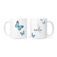 Blue Butterflies with Initial and Name 10oz Mug Alternative Image 3