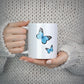 Blue Butterflies with Initial and Name 10oz Mug Alternative Image 5