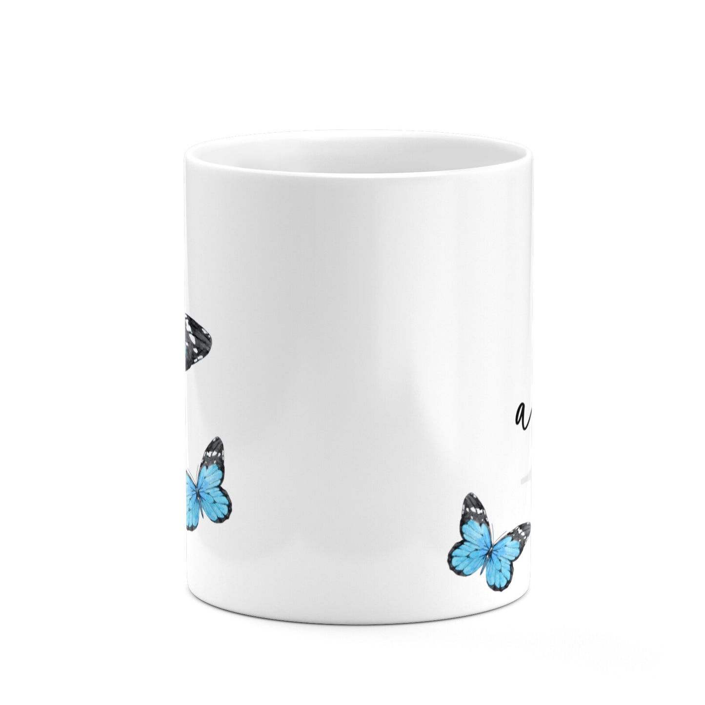Blue Butterflies with Initial and Name 10oz Mug Alternative Image 7