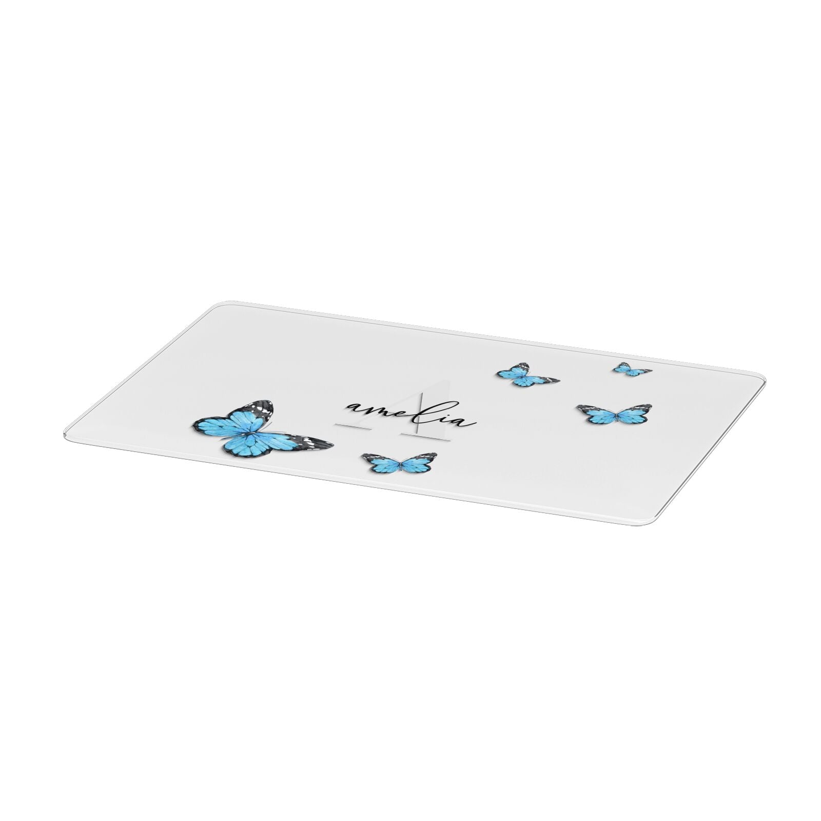Blue Butterflies with Initial and Name Apple MacBook Case Only