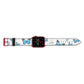 Blue Butterflies with Initial and Name Apple Watch Strap Landscape Image Red Hardware