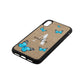 Blue Butterflies with Initial and Name Gold Pebble Leather iPhone Xr Case Side Angle