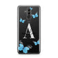 Blue Butterflies with Initial and Name Huawei Mate 20 Lite