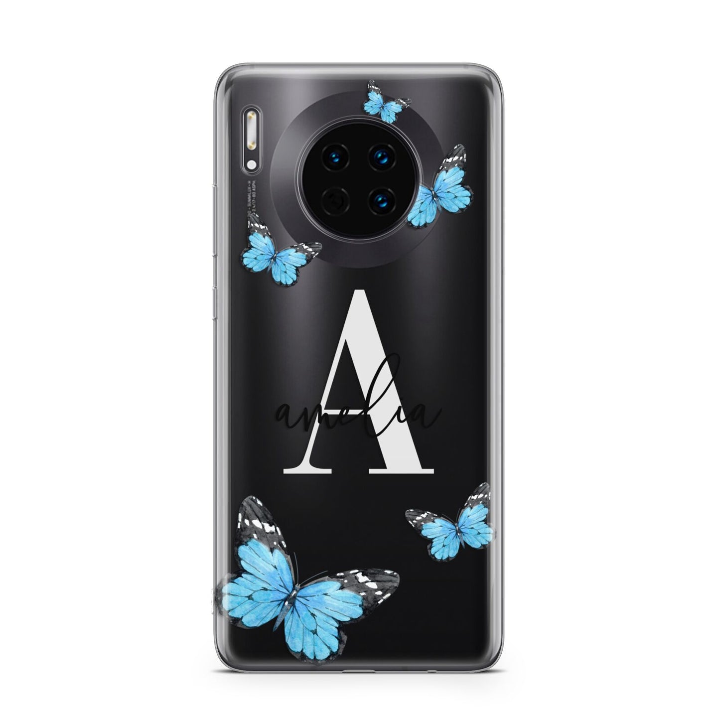 Blue Butterflies with Initial and Name Huawei Mate 30