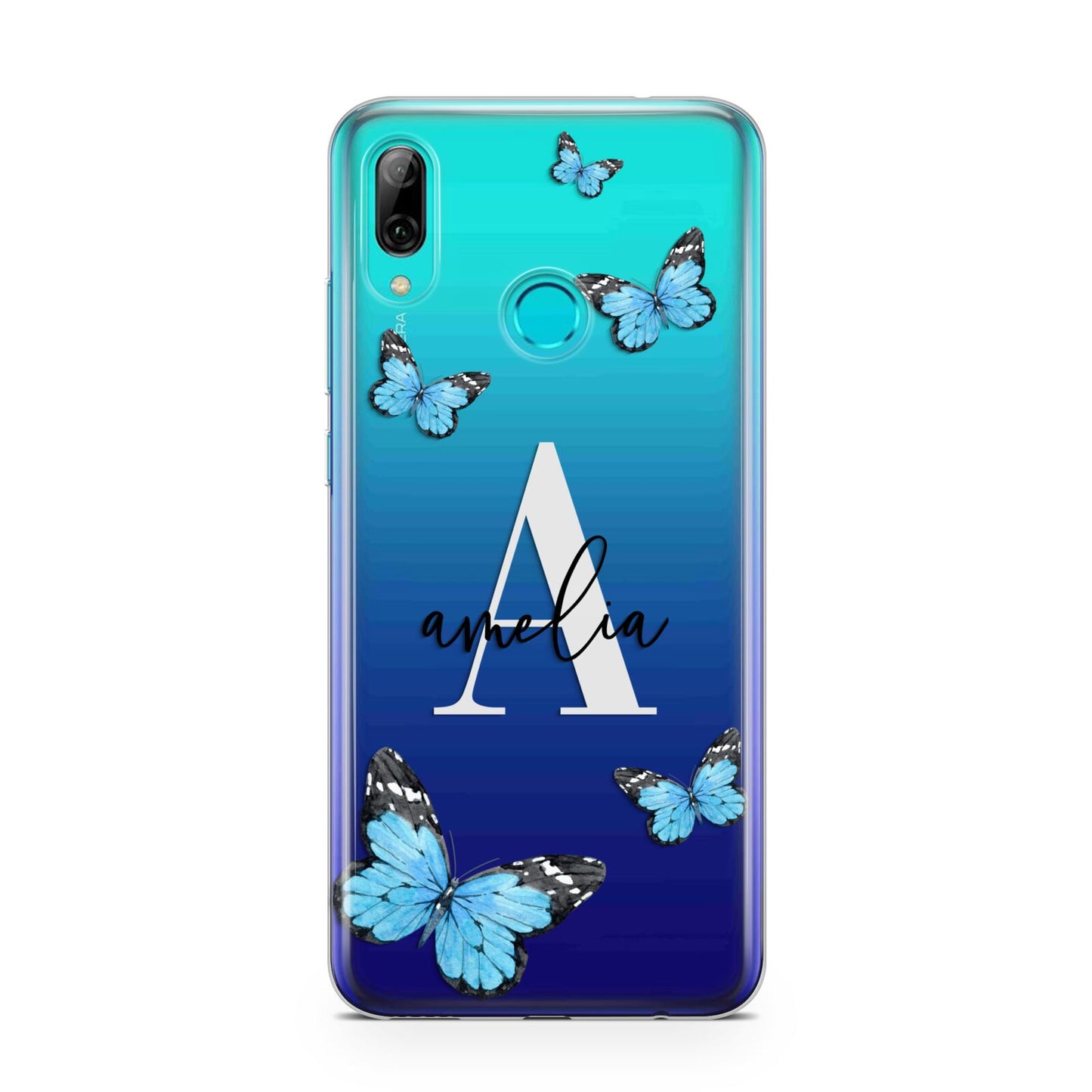 Blue Butterflies with Initial and Name Huawei P Smart 2019 Case