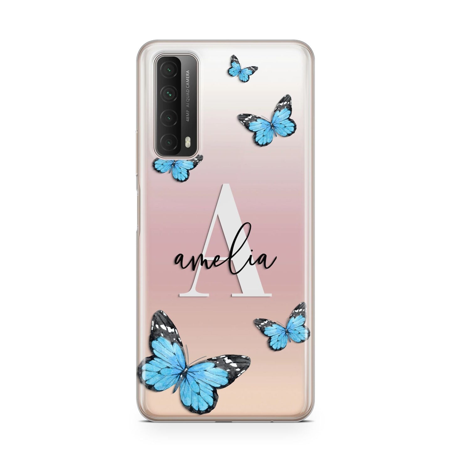 Blue Butterflies with Initial and Name Huawei P Smart 2021