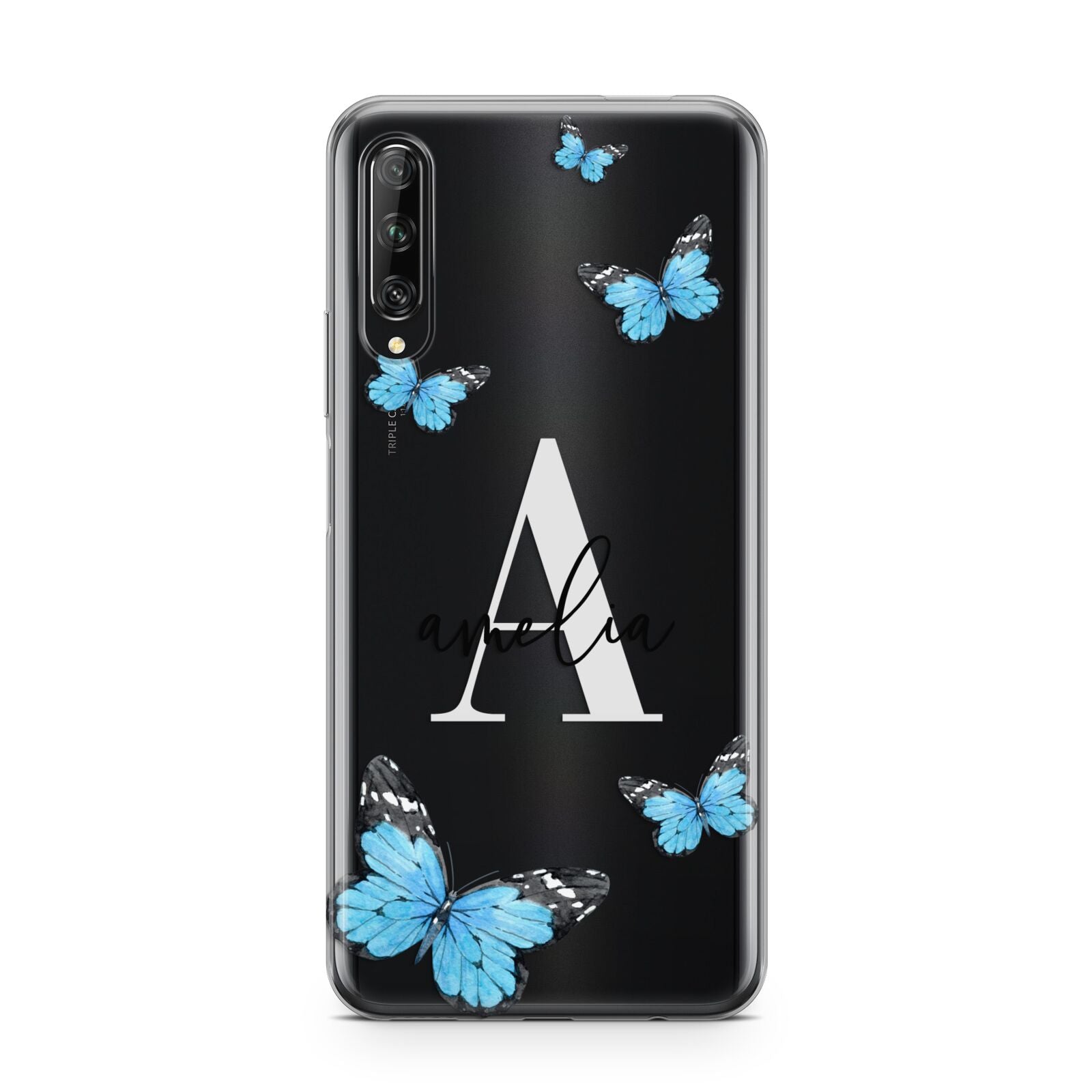 Blue Butterflies with Initial and Name Huawei P Smart Pro 2019