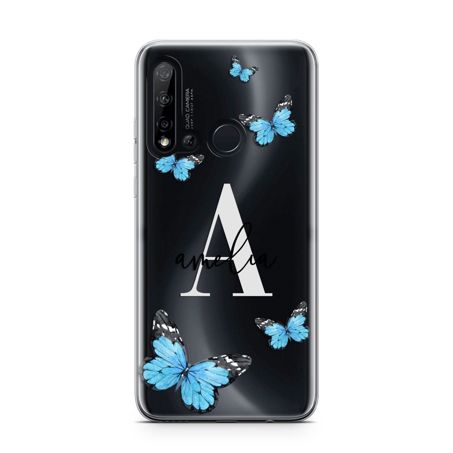Blue Butterflies with Initial and Name Huawei P20 Lite 5G Phone Case