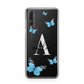 Blue Butterflies with Initial and Name Huawei P20 Pro Phone Case