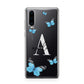 Blue Butterflies with Initial and Name Huawei P30 Phone Case