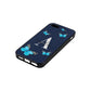Blue Butterflies with Initial and Name Navy Blue Pebble Leather iPhone 5 Case Side Angle